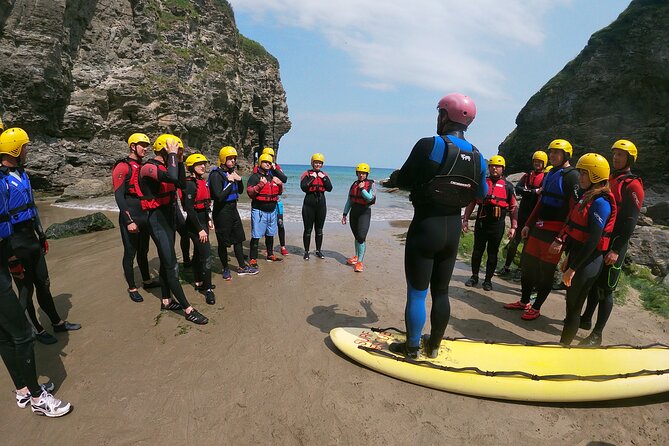 2-Hour Coasteering Adventure Near Bude - Getting kitted up at Bossiney Campsite