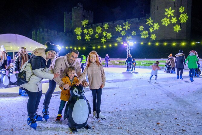 Christmas at Warwick Castle - Light Trail & Ice Skating Packages - Ice skating beneath the towers