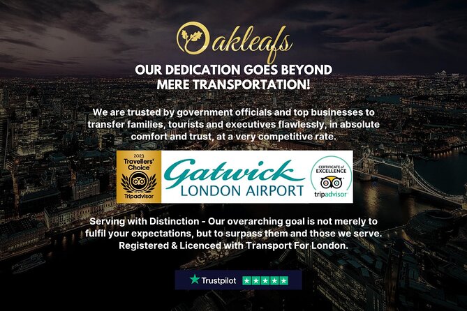 Gatwick Airport - To & From Central London - Private Transfer - Key points at a glance