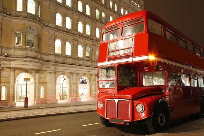 London Christmas Lights Tour by Vintage Double-Decker Bus - Harrods and the polished Knightsbridge view