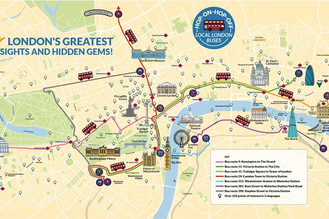 London Public Buses Audio Tour - The major sights you can see from the bus