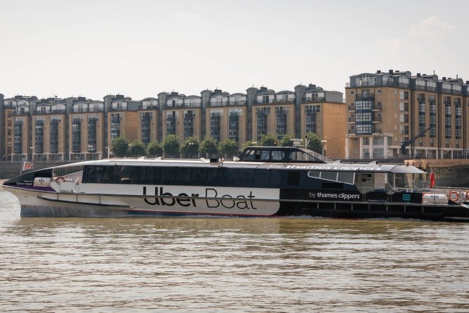 London: Uber Boat - Single Journey River Thames Cruise - Canary Wharf, the O2, and the eastern reach