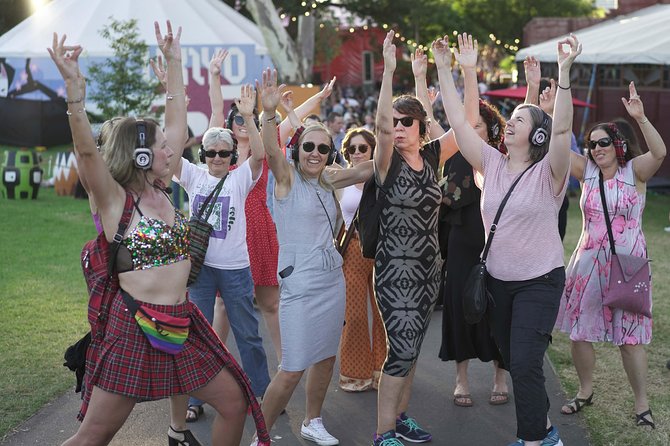 Silent Disco Walking Tours West End Boogie Shoes - Headphones, music, and live commentary