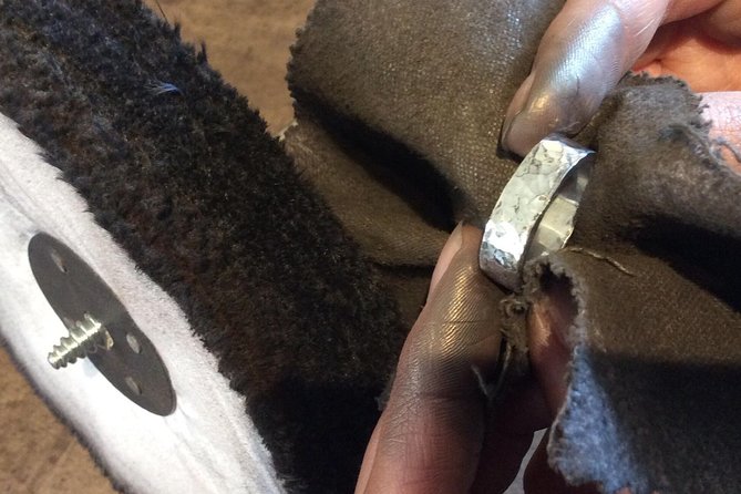 Silver Ring Workshop in Kent, England - Sawing the silver and setting your design