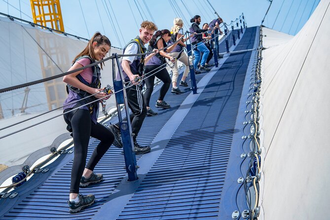 Up at The O2: Daytime Climb with Guided Tour with Panoramic Views - Climbing the 28-degree south face